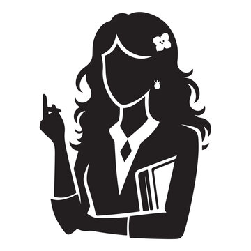 recommend clip art: Female teacher vector silhouette illustration black color, woman teacher, teacher vector silhouette