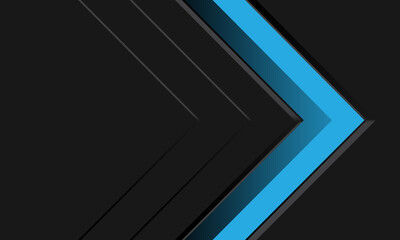 Abstract blue arrow direction geometric on black metallic design modern futuristic background vector