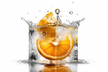 ORANGES: Refreshing Oranges in Water Splash