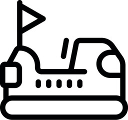 Obraz premium Simple line art icon of a bumper car found at carnivals and amusement parks