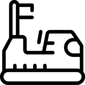 recommend clip art: Black outline icon of a hovercraft floating over a thin line, representing the surface it travels on