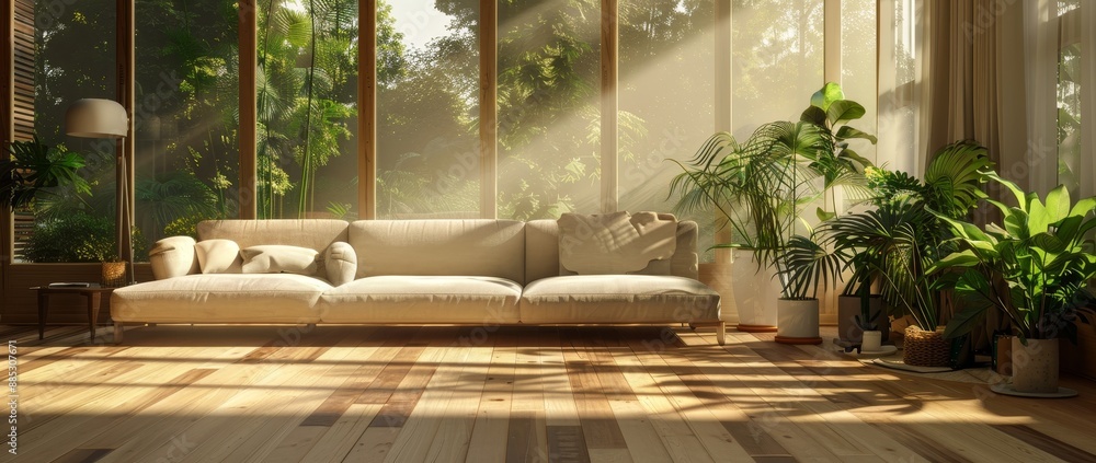 Poster it is an empty room interior that is minimalistic in design and reflects the essence of spaciousness