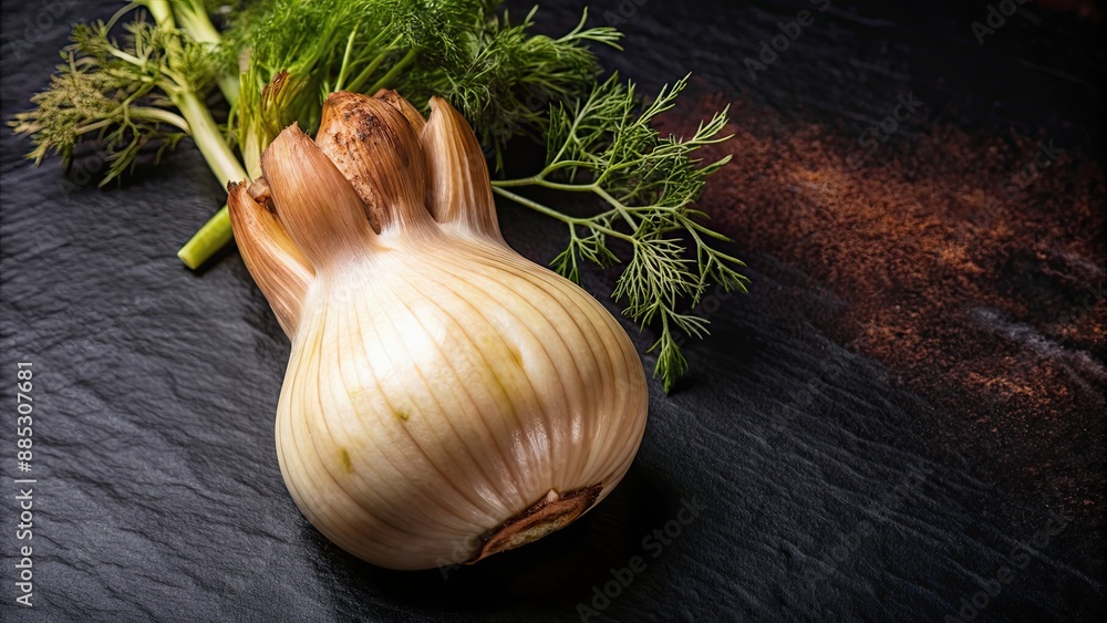 Sticker Fresh fennel bulb isolated on background, fennel, vegetable, healthy, organic, food, ingredient, aromatic, plant, herb, white