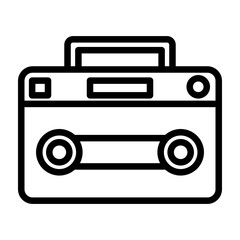 Tape recorder Vector Line Icon Design