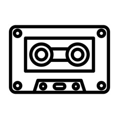 Cassette Vector Line Icon Design