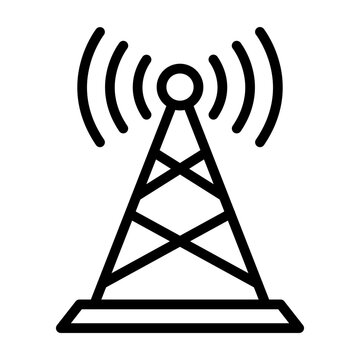 Radio tower Vector Line Icon Design