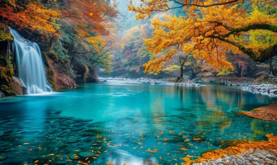 River in the mountains, the natural scenery of Altay, Xinjiang, China,