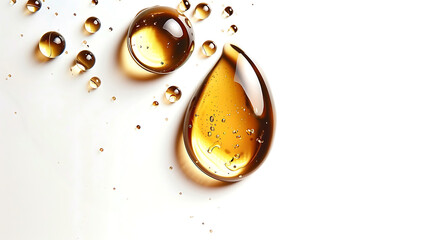 drop of oil on white background