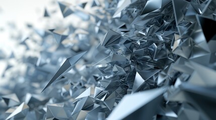 A cascade of 3D polygonal shards AI genrated illustration
