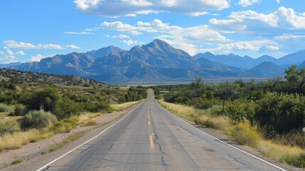 Fototapeta premium winding road through mountains , road trip with mountain views , scenic mountain drive