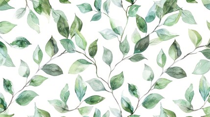 Watercolor botanical patterns in soft greens create a relaxing and tranquil wallpaper background, calm, Elegant, watercolor, natural, background, patterns,