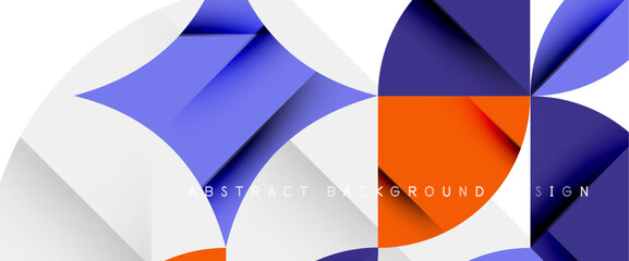 Minimal geometric elements on white. Petals, round triangles, star