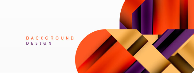 Geometric diagonal line and circle shape, wide abstract background