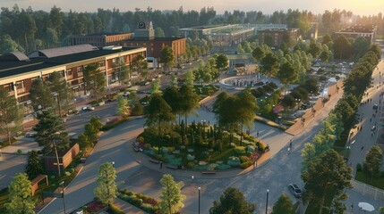 Fototapeta premium Large-scale urban redevelopment project