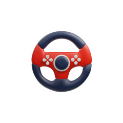 Realistic steering wheel gamepad 3D vector icon, pc race emulation video game controller console equipment with buttons © sabelskaya