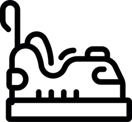 Obraz premium Line icon of a bumper car moving in an amusement park