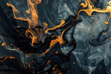 The abstract picture of the two colors between gold and black color that has been mixing background