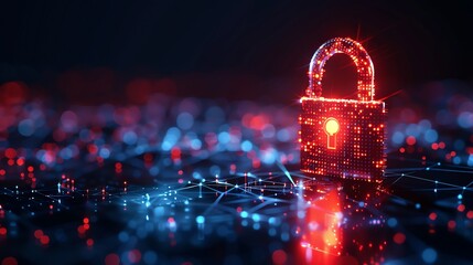 Cyber Security Network Lock.