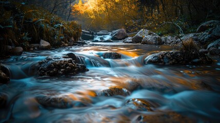Long exposure of a flowing river