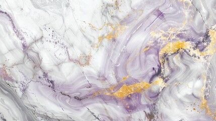 Purple and Gold Swirls Abstract Art