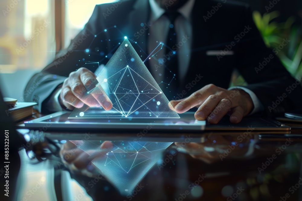 Poster managing global structure, networking and data exchanges. customer interaction at the workplace. bus