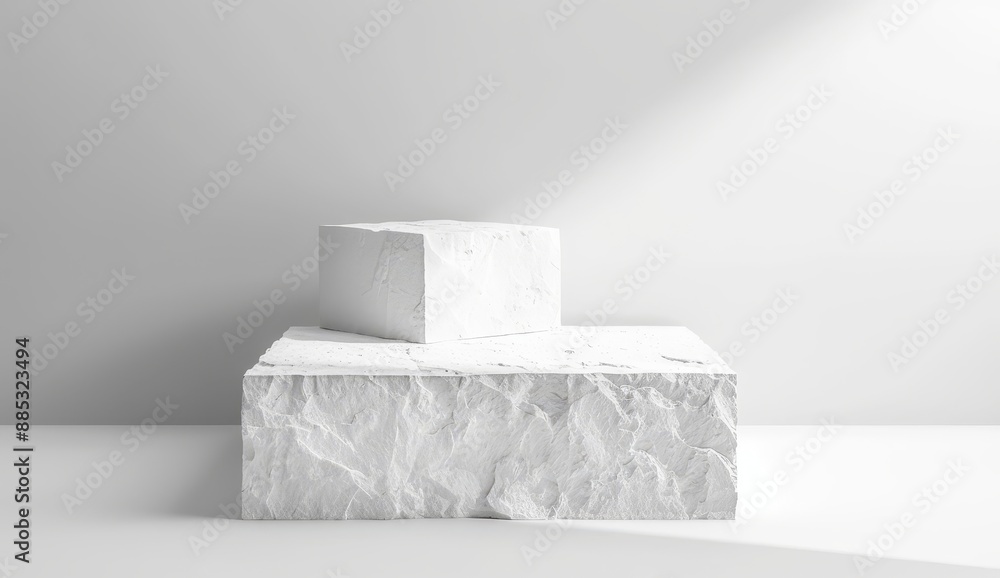 Aufkleber there is an abstract empty product display floor platform space and an empty rock stage stand on a p