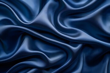 Obraz premium Luxurious Blue Silk Fabric with Elegant Folds