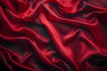 Obraz premium Luxurious Red Silk Fabric with Elegant Folds