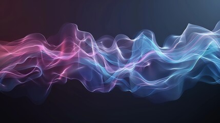 Obraz premium Abstract wave of pink and blue light on a dark background, representing motion, energy, and modern design.