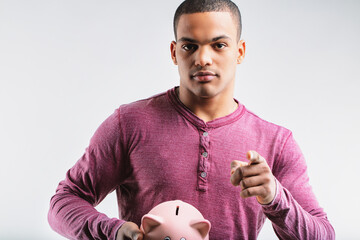 Man in maroon, advises wise investment decisions