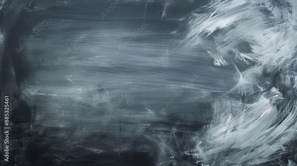 Poster a dark gray and white abstract painting with textured brush strokes, creating a moody and dynamic vi
