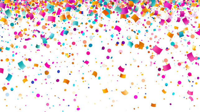 Colorful Confetti Falling: Celebration and Festive Joy