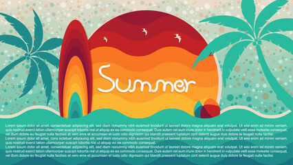 Abstract colorful summer background, vector illustration