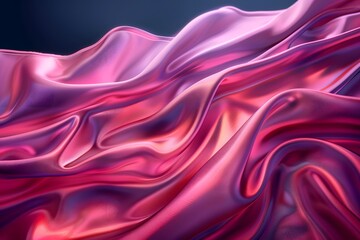Obraz premium Luxurious Waves of Pink and Purple Satin Fabric
