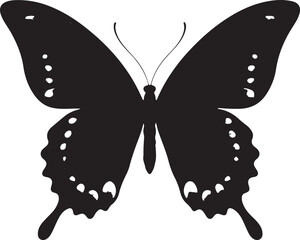 Create a butterfly silhouette black color