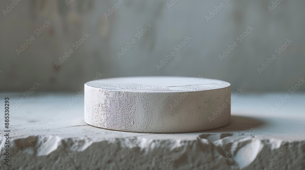 Aufkleber a display of simplicity using a gypsum podium under a macro lens ai generated illustration