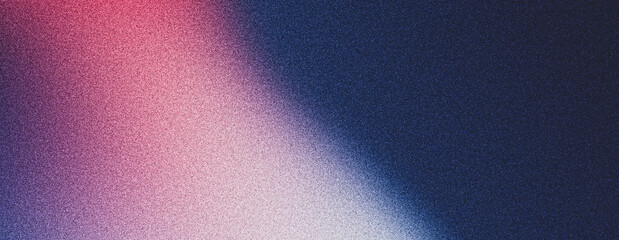 Abstract dark grainy gradient background, blue purple red pink glowing noise texture, retro banner poster cover design