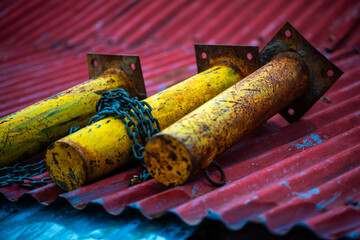Yellow Sentinel: Iron Roadblocks with Chains