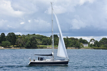 Obraz premium sailboat. Beauty of golf Of Morbihan, Brittany. France.