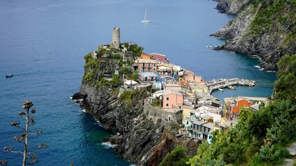view to corniglia, cinque terre, italy