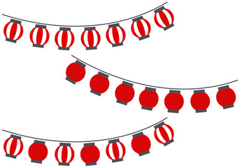 おしゃれな夏祭りのちょうちんイラスト1 © marutan