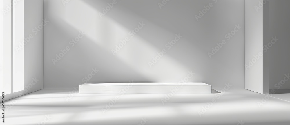 Poster 3d rendering of abstract white white background with light backdrop and blank gradient wallpaper blu