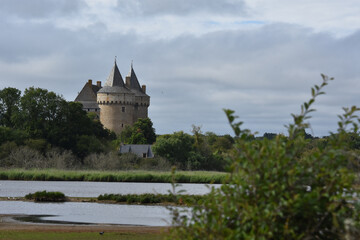 Obraz premium castel of Suscinio, natural reserve of the castle of Suscinio. Golf of Morbihan.