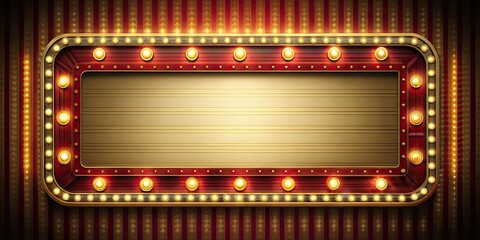 Vintage movie marquee with light bulbs and retro design, retro, cinema, theater, sign, illuminated, old-fashioned