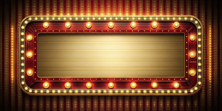 Vintage movie marquee with light bulbs and retro design, retro, cinema, theater, sign, illuminated, old-fashioned