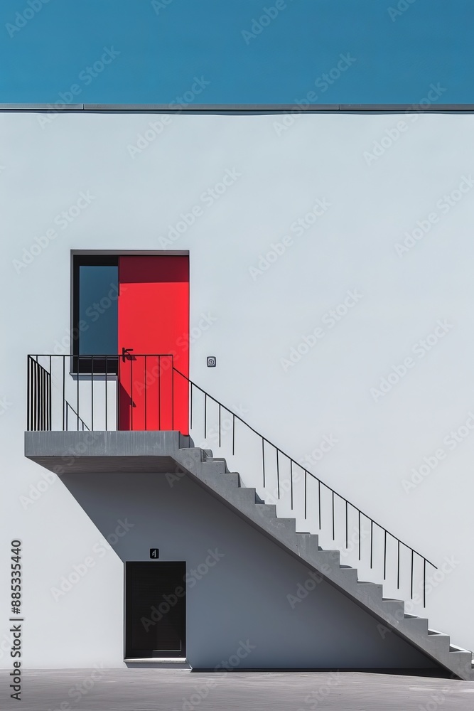 Poster a house from bauhaus architecture transformed into a minimalistic macro art ai generated illustratio