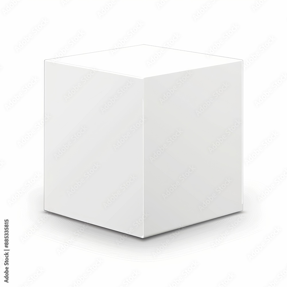 Poster object perspective mockup presentation of white cube podium platform isolated on png 3d geometric ba