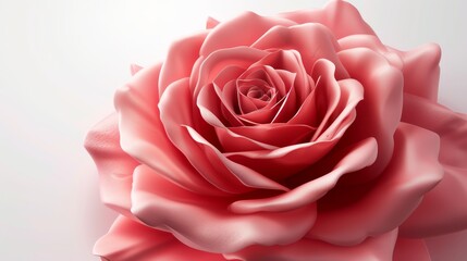 A lifelike 3D  graphic of a rose in full bloom  AI generated illustration