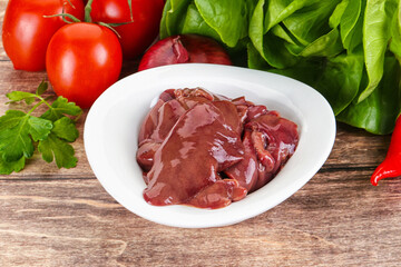 Raw chicken liver for cooking