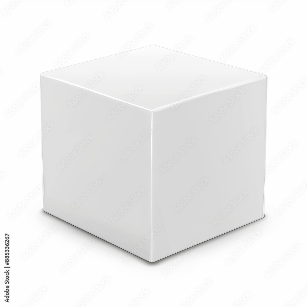 Poster an isolated white cube podium platform isolated on a 3d geometric backdrop of a blank box product st